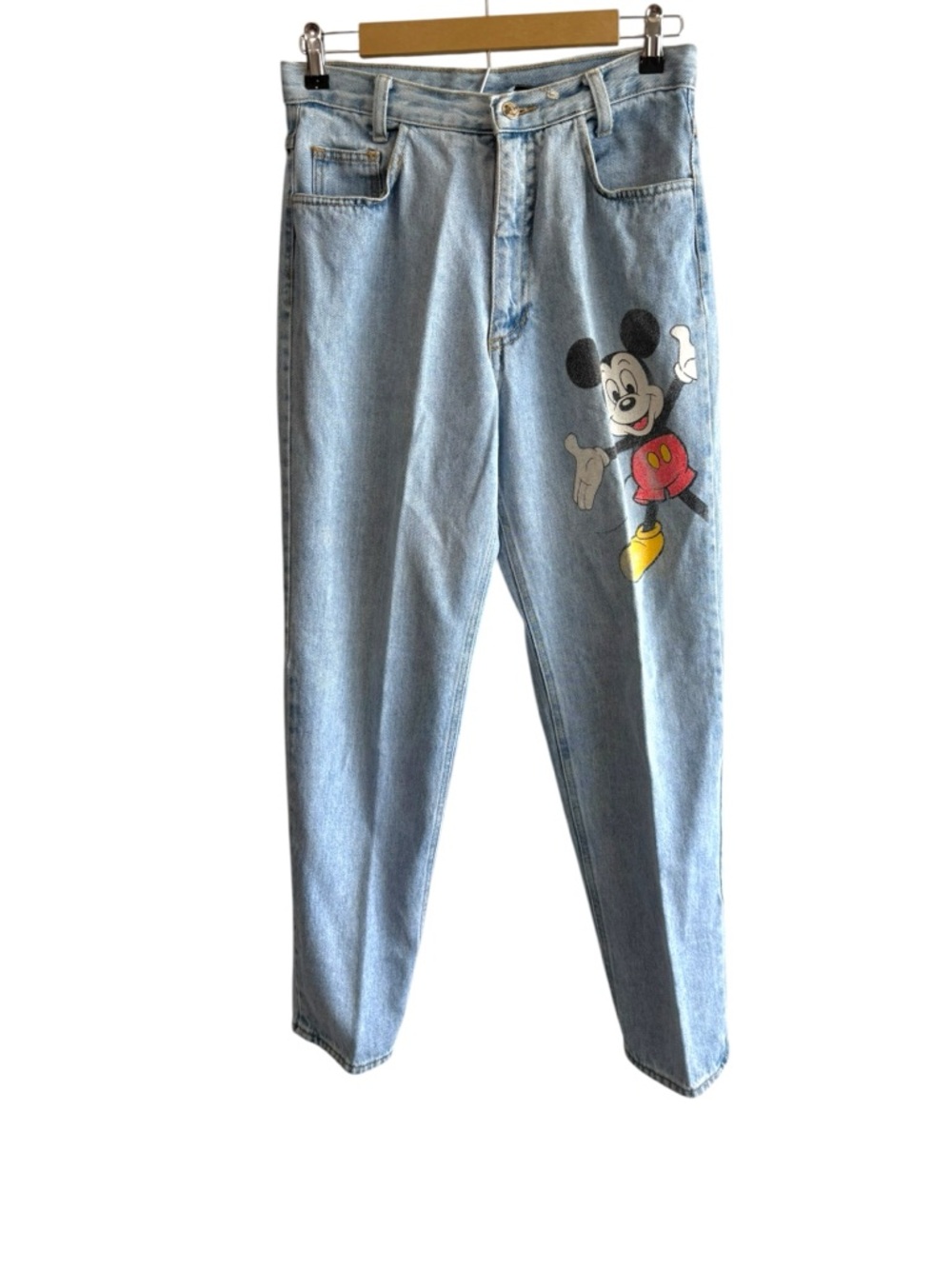 Vintage Mickey By Jerry Leigh Sz 11 Graphic Jeans Light Wash Straight Leg Disney